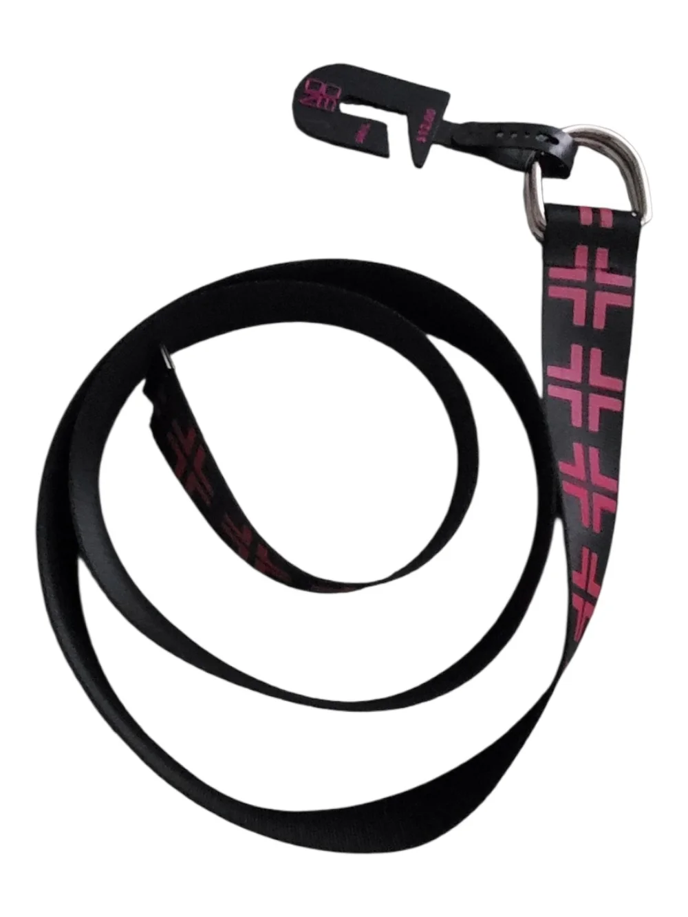 Black and Pink Double Ring Webbing Belt SM/L